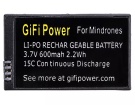 Hydrofoil mini drone batteri, 3.7V 600mAh parrot hydrofoil mini drone drönare batterier